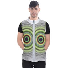 Fractal Mandala White Background Men s Puffer Vest