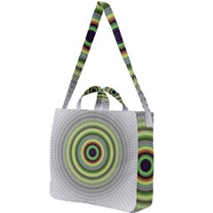 Fractal Mandala White Background Square Shoulder Tote Bag