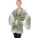 Fractal Mandala White Background Velvet Kimono Robe View1