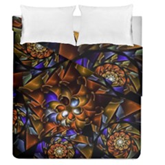 Fractal Spiral Flowers Pattern Duvet Cover Double Side (queen Size)