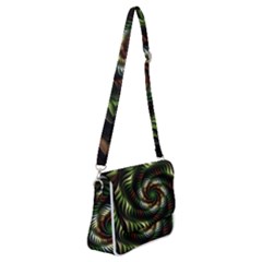 Fractal Christmas Colors Christmas Shoulder Bag With Back Zipper