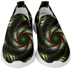 Fractal Christmas Colors Christmas Kids  Slip On Sneakers by Pakrebo