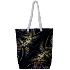 Fractal Braids Texture Pattern Full Print Rope Handle Tote (small) by Pakrebo