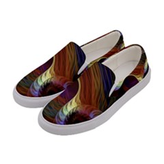 Fractal Colorful Rainbow Flowing Women s Canvas Slip Ons