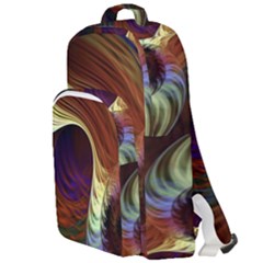 Fractal Colorful Rainbow Flowing Double Compartment Backpack