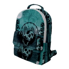 Awesome Skull With Wings Flap Pocket Backpack (large) by FantasyWorld7