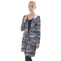 Scribbles Hooded Pocket Cardigan by WensdaiAmbrose