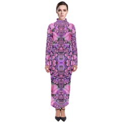 World Wide Blooming Flowers In Colors Beautiful Turtleneck Maxi Dress by pepitasart