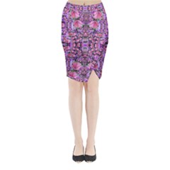 World Wide Blooming Flowers In Colors Beautiful Midi Wrap Pencil Skirt