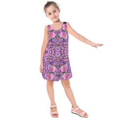 World Wide Blooming Flowers In Colors Beautiful Kids  Sleeveless Dress by pepitasart