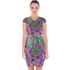 Paisley 6 Capsleeve Drawstring Dress  by impacteesstreetwearfive