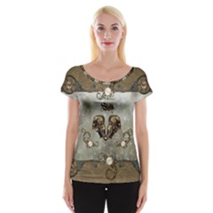 Awesome Mechanical Skull Cap Sleeve Top by FantasyWorld7