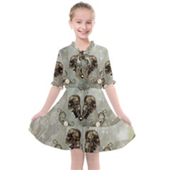 Awesome Mechanical Skull Kids  All Frills Chiffon Dress by FantasyWorld7