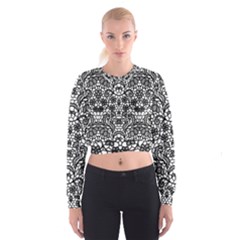 Lace Seamless Pattern With Flowers Cropped Sweatshirt by Sobalvarro