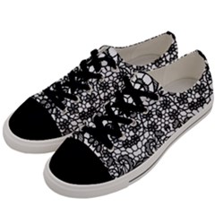 Lace Seamless Pattern With Flowers Men s Low Top Canvas Sneakers by Sobalvarro