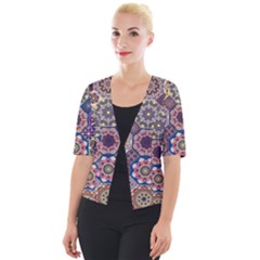 Oriental Cropped Button Cardigan