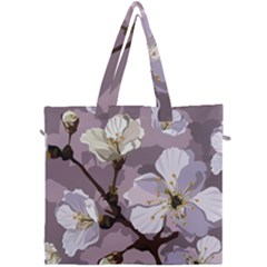 Peach Blossom Seamless Pattern Vector Canvas Travel Bag by Sobalvarro