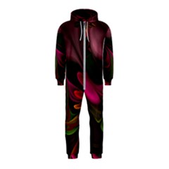 Fractal Abstract Colorful Floral Hooded Jumpsuit (kids) by Pakrebo