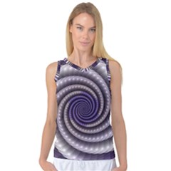 Fractal Strings Pattern Texture Women s Basketball Tank Top by Pakrebo