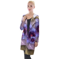 Fractal Flower Petals Colorful Hooded Pocket Cardigan by Pakrebo