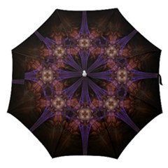 Fractal Cross Blue Geometric Straight Umbrellas by Pakrebo