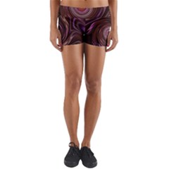 Fractal Waves Pattern Design Yoga Shorts