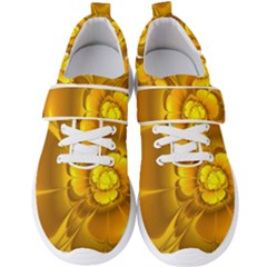 Fractal Yellow Flower Floral Men s Velcro Strap Shoes by Pakrebo