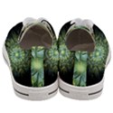 Fractal Green Gold Glowing Women s Low Top Canvas Sneakers View4