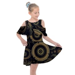 Fractal Fractal Art Fantasy Kids  Shoulder Cutout Chiffon Dress