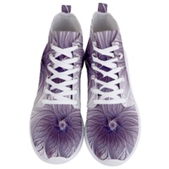 Purple Lavender Wisps White Men s Lightweight High Top Sneakers