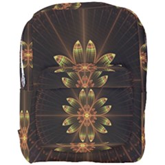 Fractal Floral Mandala Abstract Full Print Backpack by Pakrebo