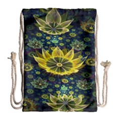 Fractal Undersea Flowers Abstract Drawstring Bag (large)