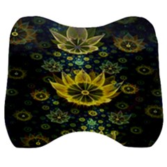 Fractal Undersea Flowers Abstract Velour Head Support Cushion by Pakrebo