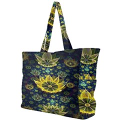 Fractal Undersea Flowers Abstract Simple Shoulder Bag by Pakrebo