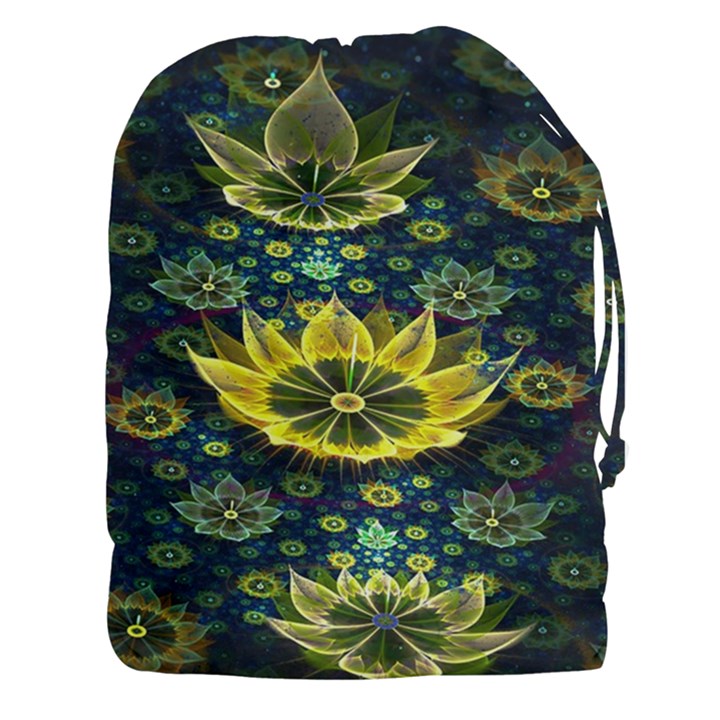 Fractal Undersea Flowers Abstract Drawstring Pouch (XXXL)