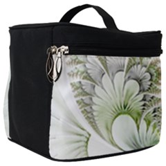 Fractal Delicate White Background Make Up Travel Bag (big) by Pakrebo