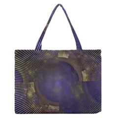 Fractal Earth Rays Design Planet Zipper Medium Tote Bag by Pakrebo