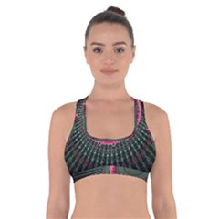 Fractal Circle Fantasy Texture Cross Back Sports Bra by Pakrebo