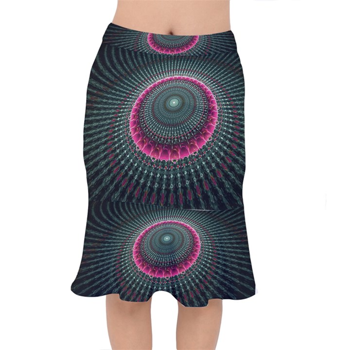Fractal Circle Fantasy Texture Short Mermaid Skirt