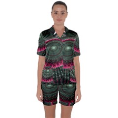 Fractal Circle Fantasy Texture Satin Short Sleeve Pyjamas Set by Pakrebo