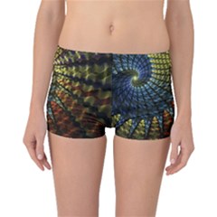 Fractal Spiral Colorful Geometry Boyleg Bikini Bottoms by Pakrebo