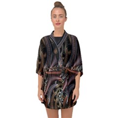 Geometry Math Fractal Art Half Sleeve Chiffon Kimono by Pakrebo