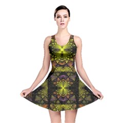 Fractal Multi Color Geometry Reversible Skater Dress by Pakrebo