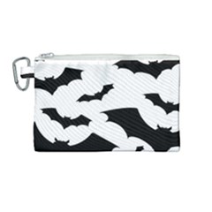 Deathrock Bats Canvas Cosmetic Bag (medium) by ArtistRoseanneJones