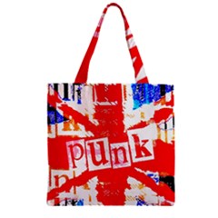 Punk Union Jack Zipper Grocery Tote Bag