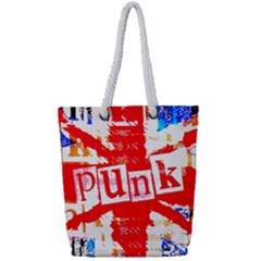 Punk Union Jack Full Print Rope Handle Tote (Small)