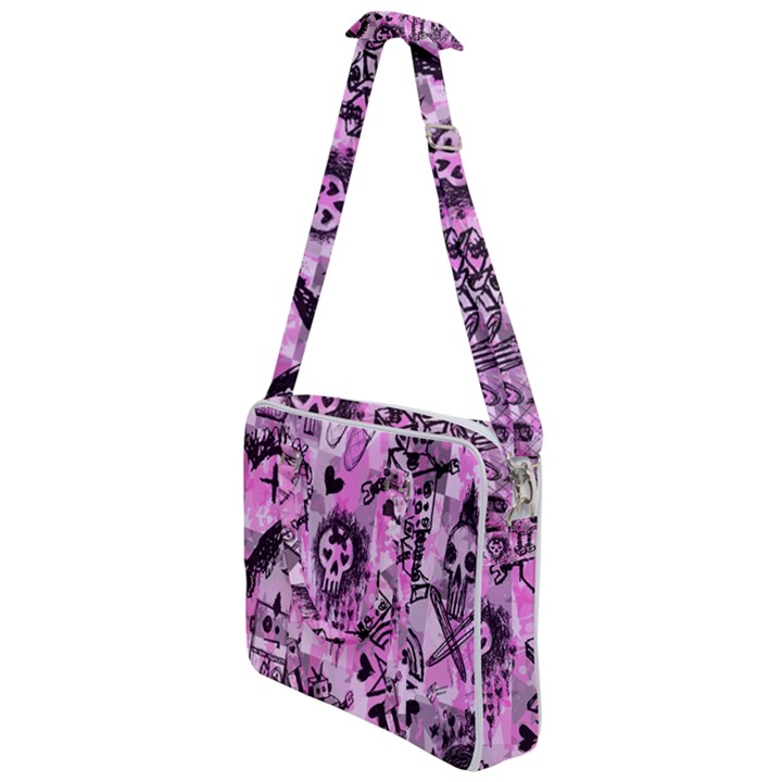 Pink Scene Kid Sketches Cross Body Office Bag