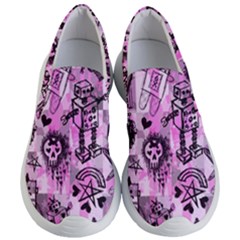 Pink Scene Kid Sketches Women s Lightweight Slip Ons by ArtistRoseanneJones