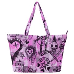 Pink Scene Kid Sketches Full Print Shoulder Bag by ArtistRoseanneJones