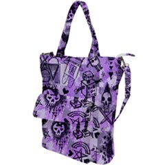 Purple Scene Kid Sketches Shoulder Tote Bag by ArtistRoseanneJones